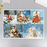 Декупажная карта "Рождественнское чудо" плотность 45 г/м2, А4 Декупажная карта "Рождественнское чудо" плотность 45 г/м2, А4