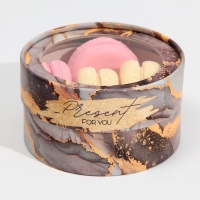 Коробка для макарун, кондитерская упаковка тубус с окном, «Мрамор» 12 х 12 х 5 см Коробка для макарун, кондитерская упаковка тубус с окном, «Мрамор» 12 х 12 х 5 см