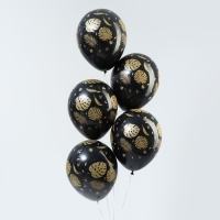 Воздушный шар латексный 12" &laquo;Листья&raquo;, пастель, цвет чёрный, 50 шт.