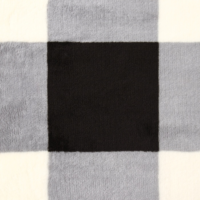 Плед Этель Плед Этель "Клетка черно-бел" 200*220 см,100% п/э, корал-флис 220 гр/м2