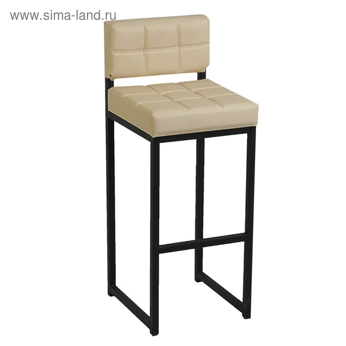 Стул барный ЛОФТ-1 со спинкой, Черный/ Молочная рептилия