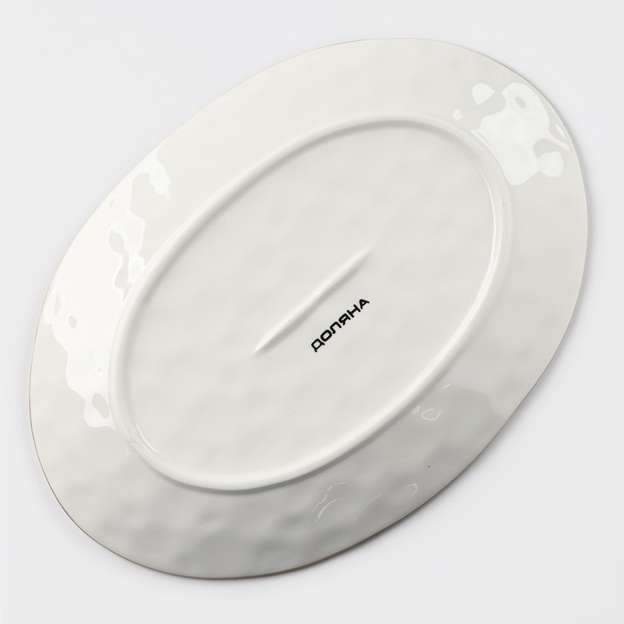 Блюдо фарфоровое Доляна &laquo;Космос&raquo;, 31,5&times;22 см, цвет красный