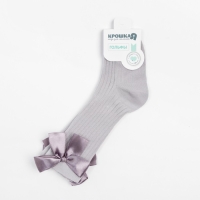 Гольфы Крошка Я «Бантик» 12-14 см, цвет серый Гольфы Крошка Я «Бантик» 12-14 см, цвет серый