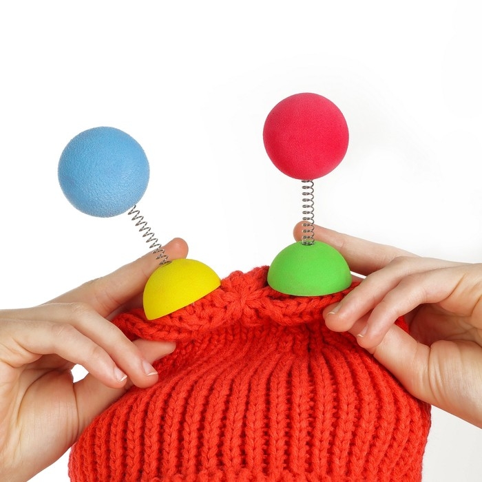 Карнавальная шапка Карнавальная шапка "Глазастик" с рожками р-р 56-58, цвет красный