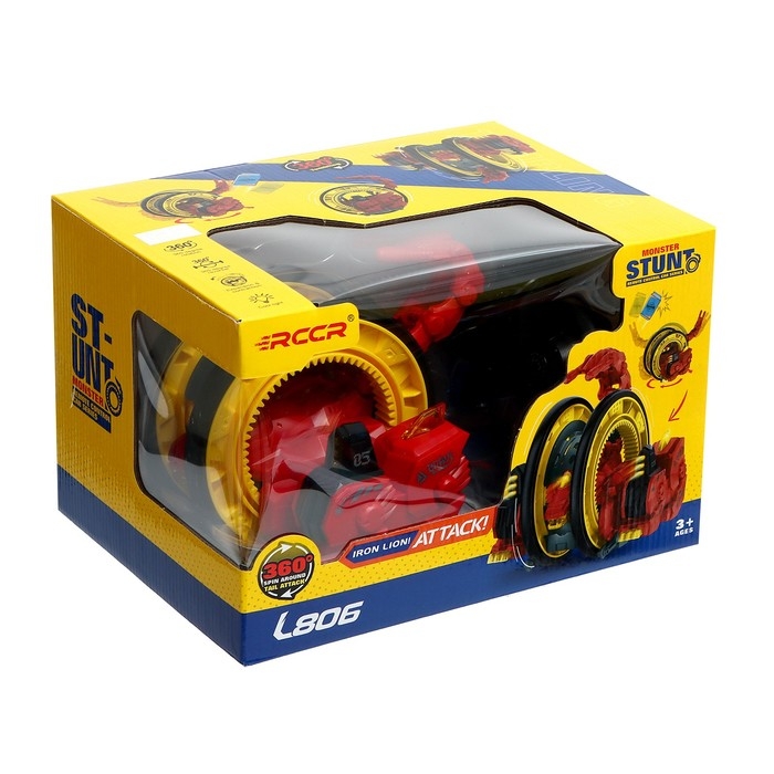 Машинка-перевёртыш &laquo;Скорпион&raquo;, работает от аккумулятора, цвет красный