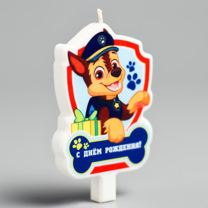 Свеча для торта Свеча для торта "С Днем Рождения!", Щенячий патруль