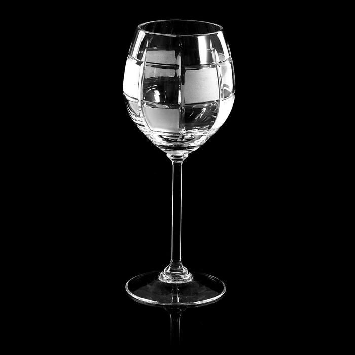 Набор фужеров хрустальных для вина &laquo;Шахматы&raquo;, 300 мл, 6 шт