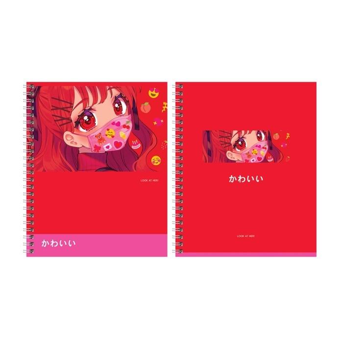 Тетрадь двойная 96 листов в клетку на гребне BG "Аниме. Лучшая подруга", обложка мелованный картон, ВД-лак, МИКС