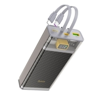 Внешний аккумулятор Hoco J104А, 20000 мАч, 2 Type-C, 1 USB, 1 micro - USB, 3 А,дисплей,серый Внешний аккумулятор Hoco J104А, 20000 мАч, 2 Type-C, 1 USB, 1 micro - USB, 3 А,дисплей,серый