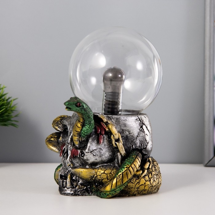 Плазменный шар Плазменный шар "В ловушке" зеленый 13х8х19 см RISALUX