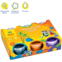 Песок для лепки &laquo;Приключения Енота&raquo;, 6 цветов, 840 г, 2 форм.