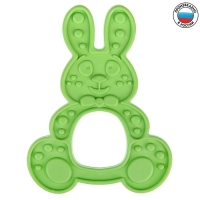 Прорезыватель силиконовый &laquo;Зайка&raquo;, цвет МИКС, КНОПА