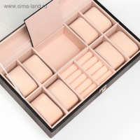 Шкатулка кожзам под часы 8 отделений и бижутерию "Рептилия индиго" матовая 9,5х33х20 см Шкатулка кожзам под часы 8 отделений и бижутерию "Рептилия индиго" матовая 9,5х33х20 см