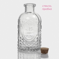 Банка стеклянная для хранения сыпучих продуктов Доляна &laquo;Парфе. Династия&raquo;, 250 мл, 6,5&times;13 см, с пробковой крышкой