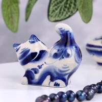 Сувенир &laquo;Кот Васька&raquo;, 7 см, гжель