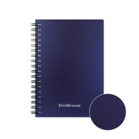 Тетрадь А6 на спирали, 80 листов в клетку, ErichKrause Total Blue, пластиковая обложка, блок офсет 100% белизна, синяя