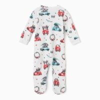 Комбинезон детский MINAKU "New Year's cars", цвет белый, рост 62-68 см