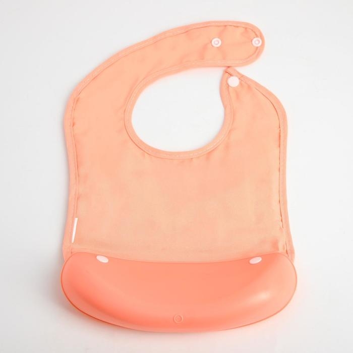 Нагрудник для кормления &laquo;Совушка&raquo; непромокаемый на кнопке, с супер-карманом