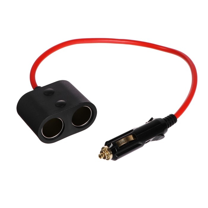 Разветвитель прикуривателя 12-24V, 2 гнезда, провод 45 см Разветвитель прикуривателя 12-24V, 2 гнезда, провод 45 см