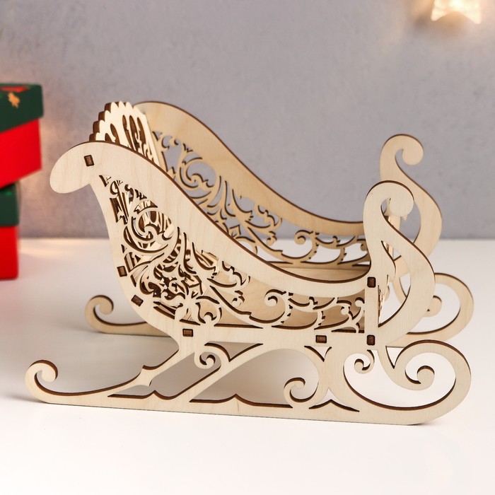 Сувенир "Сани" 23х14х10,5 см (набор 6 деталей)