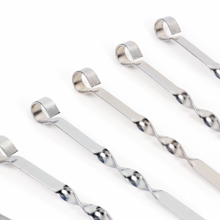 Набор шампуров для шашлыка 6 шт, рукоять - кольцо, ширина - 1.2 см, 60 см Набор шампуров для шашлыка 6 шт, рукоять - кольцо, ширина - 1.2 см, 60 см