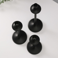 Подсвечник металл на 1 свечу "Фраген" н-р 3 шт d=2 см чёрный 10х36; 10х31; 10х26 см Подсвечник металл на 1 свечу "Фраген" н-р 3 шт d=2 см чёрный 10х36; 10х31; 10х26 см