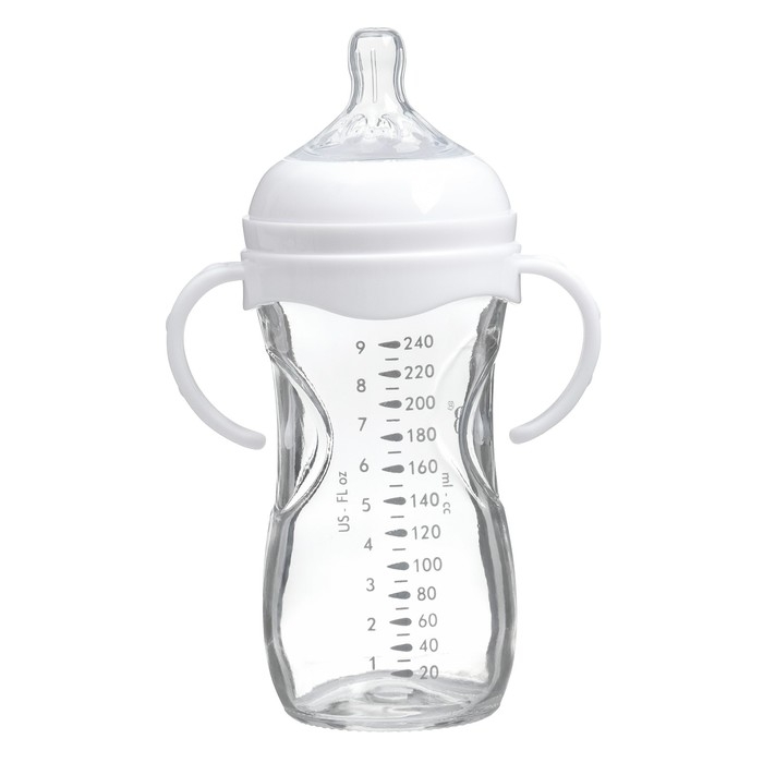 Бутылочка для кормления &Oslash;50 ШГ 240 мл., стекло, цвет белый