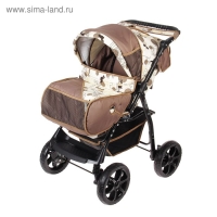 Коляска-трансформер &laquo;Гном&raquo;, пластиковые колёса, оттенки бежевого, рисунок МИКС