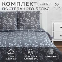 Постельное бельё Этель евро &laquo;Эвкалипт&raquo; 200*217 см, 220*240 см, 70*70 см - 2 шт