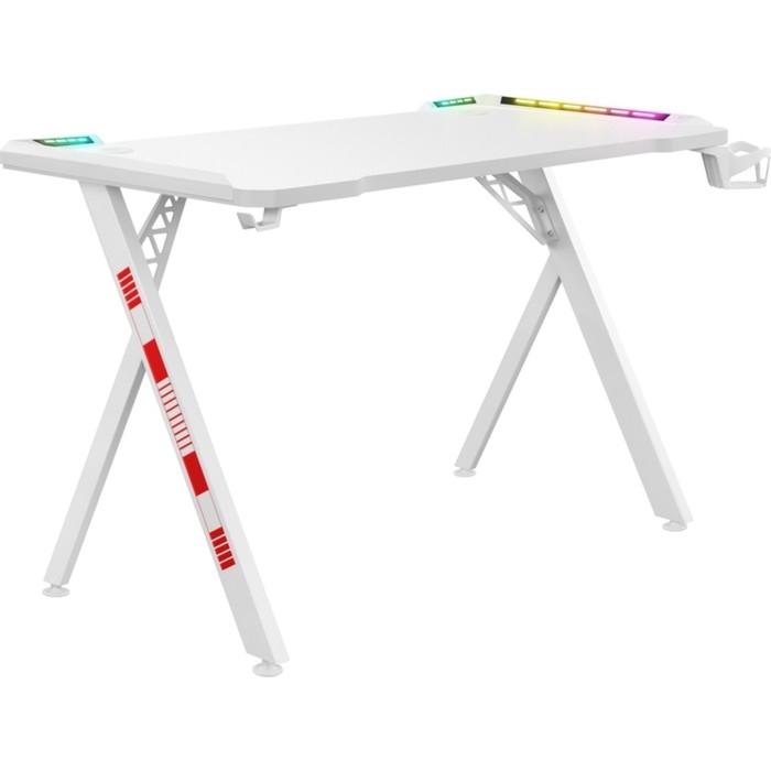 Стол игровой Defender Infinity, 120х75х60 см, нагрузка до 110 кг, подсветка, белый