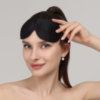 Маска для сна 3D, на липучке, 22,5 × 9 см, цвет чёрный Маска для сна 3D, на липучке, 22,5 × 9 см, цвет чёрный