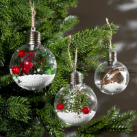 Набор ёлочных шаров «Зимний лес» 3 шт., батарейки, 1 LED, свечение белое Набор ёлочных шаров «Зимний лес» 3 шт., батарейки, 1 LED, свечение белое