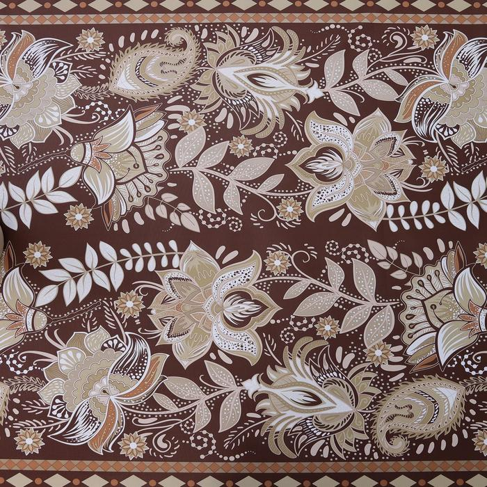 Клеёнка на стол &laquo;Русская&raquo;, на тканевой основе, рулон 20 метров, ширина 137 см, толщина 0,25 мм, цвет коричневый