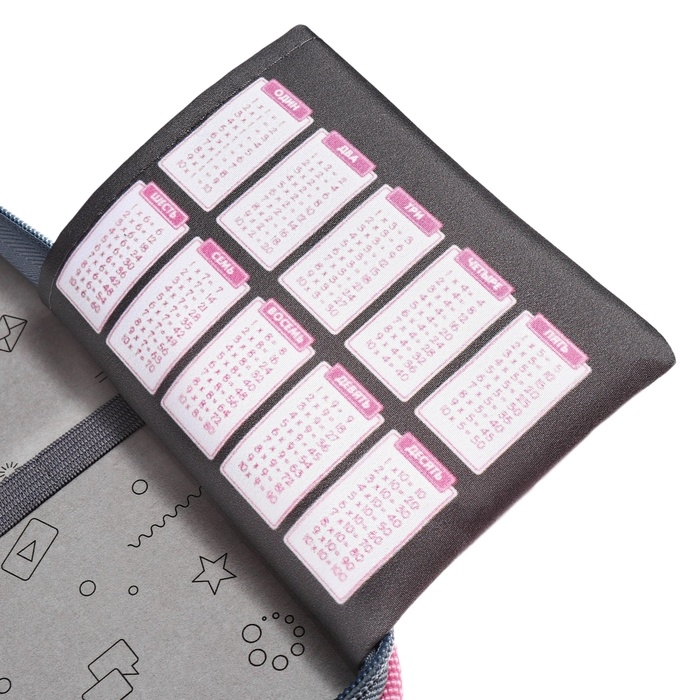 Пенал 1 секция 140 х 210 х 40 мм, откидной карман и косметичка, тканевый, Calligrata TOP Content Пенал 1 секция 140 х 210 х 40 мм, откидной карман и косметичка, тканевый, Calligrata TOP Content "Котик"