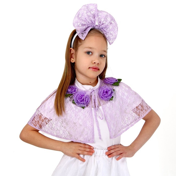 Карнавальный набор «Принцесса», сиреневый гипюр, рост 98-128 см Карнавальный набор «Принцесса», сиреневый гипюр, рост 98-128 см