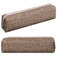 Пенал школьный на молнии "Твид" Calligrata, коричневый Пенал школьный на молнии "Твид" Calligrata, коричневый