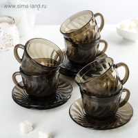 Сервиз чайный стеклянный Ocean Eclipse, 12 предметов: 6 чашек 220 мл, 6 блюдец Сервиз чайный стеклянный Ocean Eclipse, 12 предметов: 6 чашек 220 мл, 6 блюдец