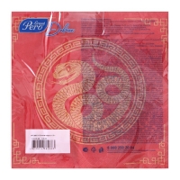 Новогодние салфетки бумажные GrandPero Deluxe &laquo;Золотая кобра&raquo;, 3 слоя, 33х33 см, 20 шт