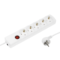 Сетевой фильтр Luazon Lighting, 5 розеток, 3 м, 2200 Вт, 3х0.75 мм2, 10 A, 220 В, c предохранителем, белый Сетевой фильтр Luazon Lighting, 5 розеток, 3 м, 2200 Вт, 3х0.75 мм2, 10 A, 220 В, c предохранителем, белый
