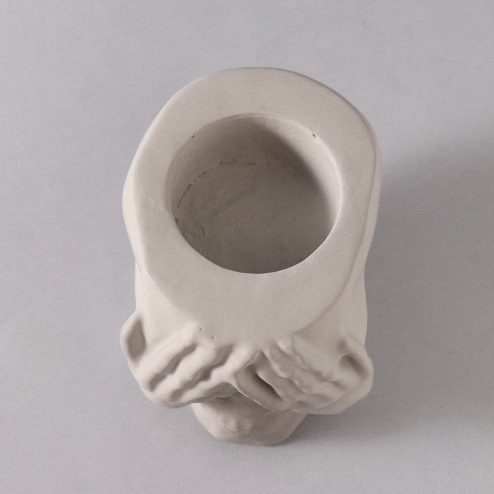 Подсвечник Подсвечник "Череп Прятки" 7*10см т.серый