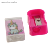 Набор настольный детский "Единорог" (подставка+2 карандаша+линейка+точилка+ластик+блокнот 8 листов) Набор настольный детский "Единорог" (подставка+2 карандаша+линейка+точилка+ластик+блокнот 8 листов)