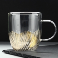 Кружка стеклянная с двойными стенками &laquo;Геометрия&raquo;, 300 мл