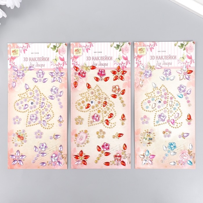 Наклейка пластик стразы Наклейка пластик стразы "Единорожка" МИКС 19х9 см