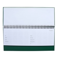 Планинг датированный 2024 года, 294 х 142 мм, 64 листа, на гребне, Attomex.Orion, твёрдая обложка бумвинил, блок 70 г/м2, зелёный