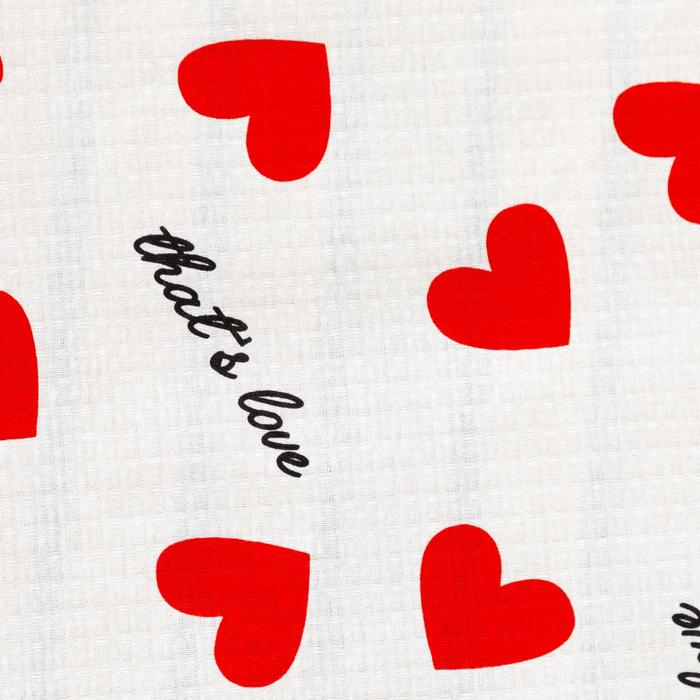 Простыня для бани &laquo;Сердечки&raquo; 150х180&plusmn;5 см, 100% хлопок, вафельное полотно, 160 гр/м2