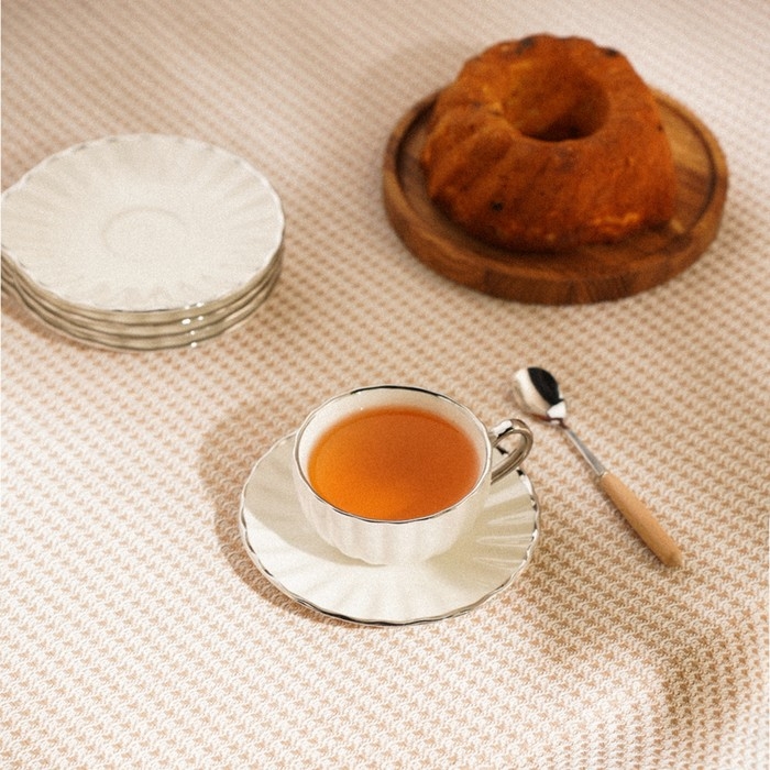 Чайная пара фарфоровая SL Home &laquo;Гарда&raquo;, 2 предмета: чашка 200 мл, блюдце d=15 см, цвет белый