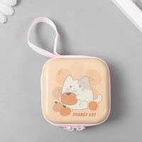 Шкатулка металл на молнии "Апельсиновый котик" 7х7х3,3 см Шкатулка металл на молнии "Апельсиновый котик" 7х7х3,3 см