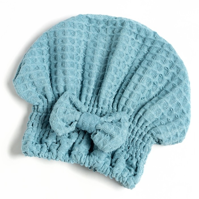 Набор для бани и ванной Этель «Вафля» полотенце 70*140 см+чалма 21*25 см, цв.синий Набор для бани и ванной Этель «Вафля» полотенце 70*140 см+чалма 21*25 см, цв.синий