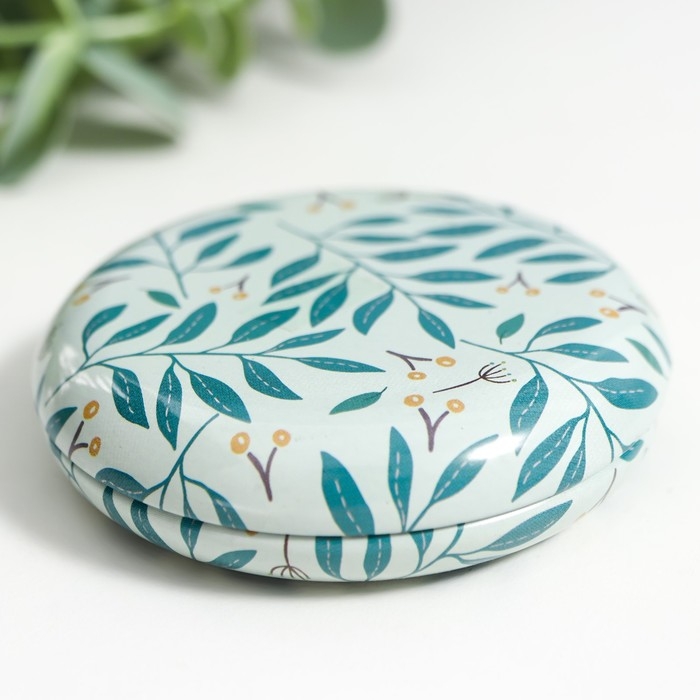 Шкатулка металл круглая Шкатулка металл круглая "Цветы и листья" фасовка 12 шт 1,8х7х7 см