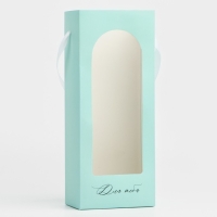 Пакет-переноска для цветов с пластиковым окном, «Для тебя», тиффани, 30 х 12 х 8 см Пакет-переноска для цветов с пластиковым окном, «Для тебя», тиффани, 30 х 12 х 8 см